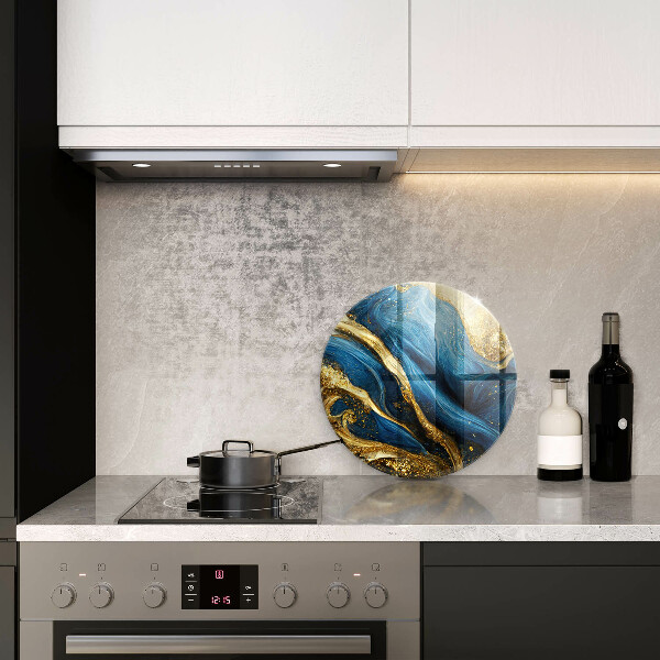 Protection plaque induction Marbre bleu et or