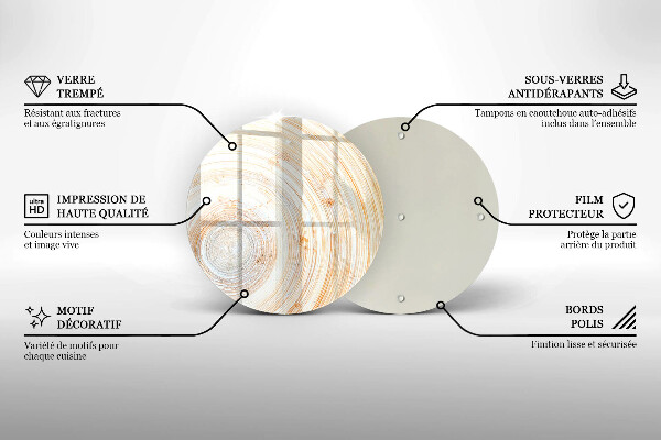 Protection plaque induction Texture du bois