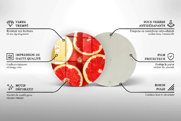 Protection plaque induction Tranches de pamplemousse