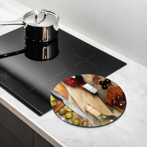 Protection plaque induction Bouteilles de vin et raisins