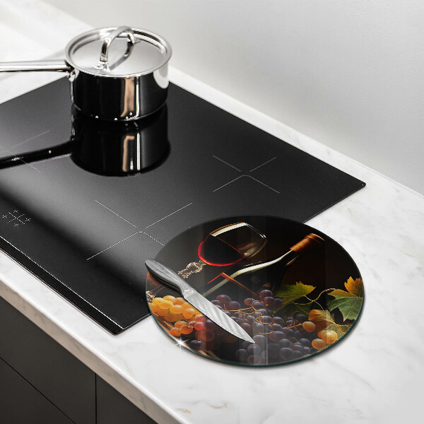 Protection plaque induction Verre de vin et de raisins