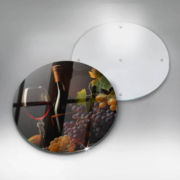Protection plaque induction Verre de vin et de raisins