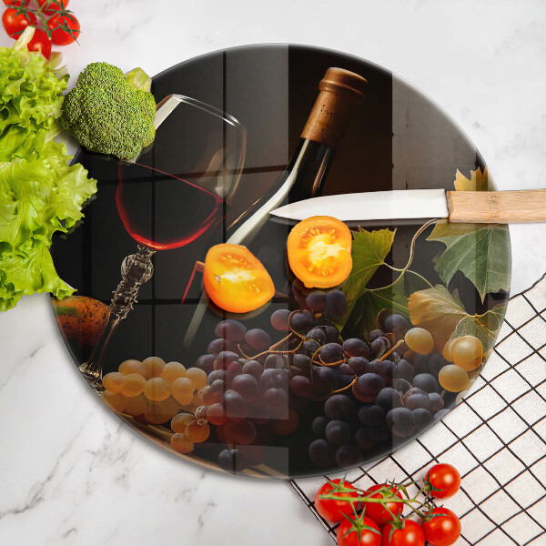 Protection plaque induction Verre de vin et de raisins