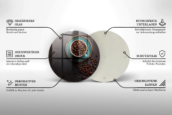 Protection plaque induction Une tasse de grains de café