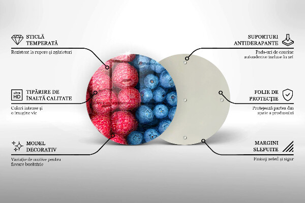 Protection plaque induction Fruits de framboise et de myrtille