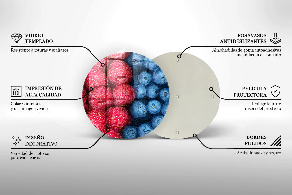 Protection plaque induction Fruits de framboise et de myrtille