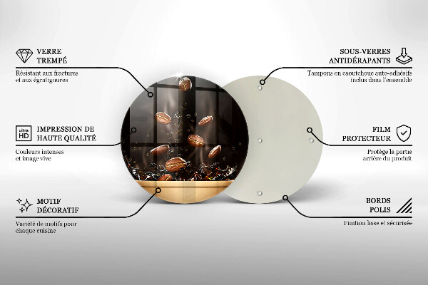 Protection plaque induction Grains de café chauds