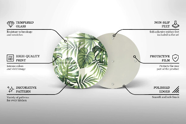 Protection plaque induction Illustration de feuilles de Monstera