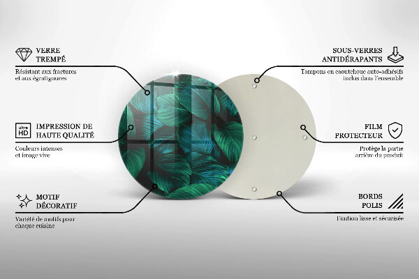 Protection plaque induction Feuilles de la jungle