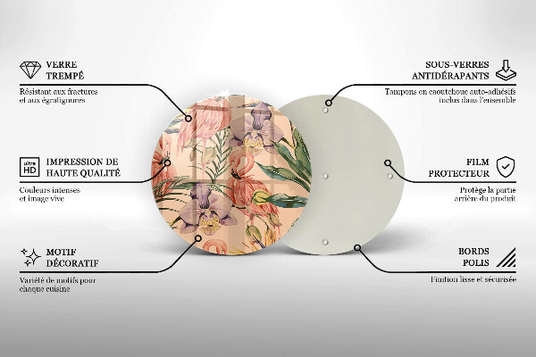 Protection plaque induction Illustration de flamants roses