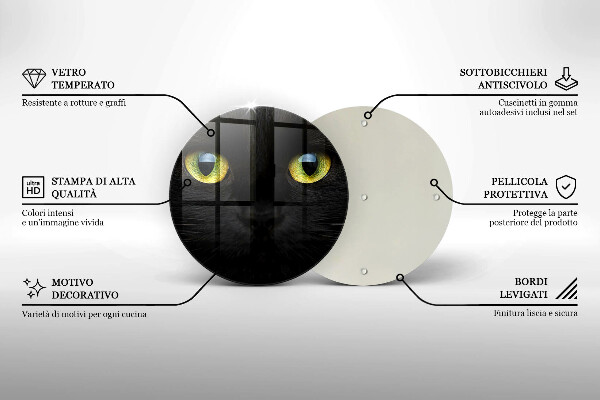 Protection plaque induction Yeux de chat animaux