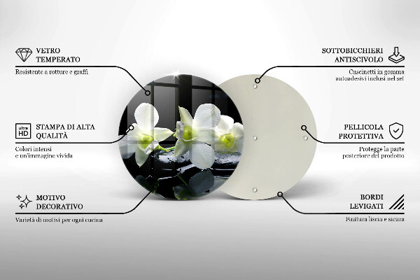 Protection plaque induction Fleurs blanches dans une eau zen