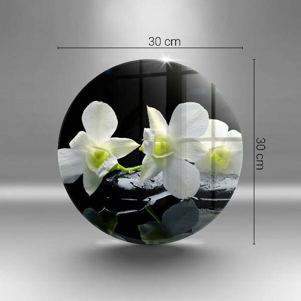 Protection plaque induction Fleurs blanches dans une eau zen