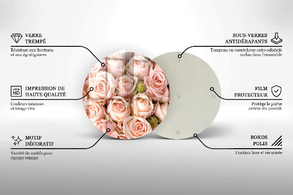 Protection plaque induction Bouquet de roses délicates