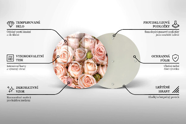 Protection plaque induction Bouquet de roses délicates