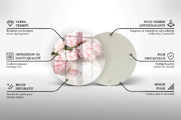 Protection plaque induction Fleurs de roses délicates