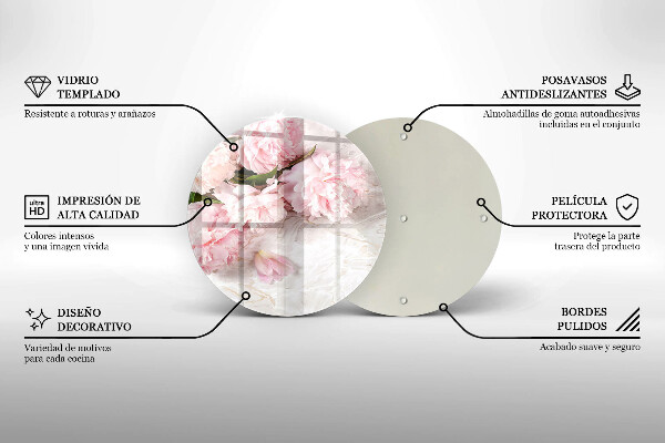 Protection plaque induction Fleurs de roses délicates