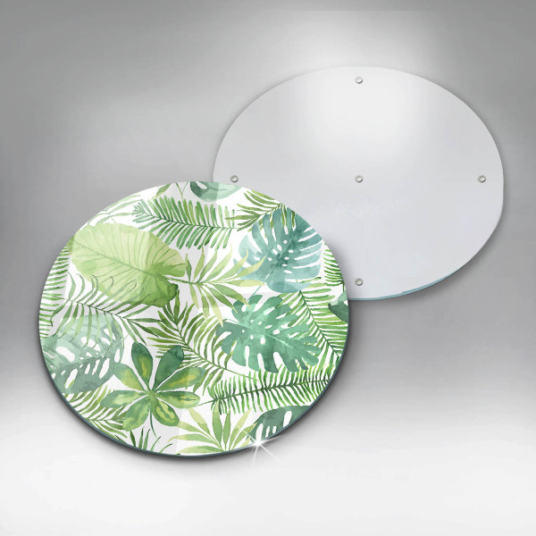 Protection plaque induction Feuilles de boho aquarelle