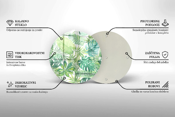 Protection plaque induction Feuilles de boho aquarelle