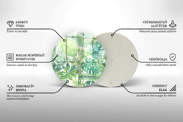 Protection plaque induction Feuilles de boho aquarelle