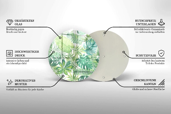 Protection plaque induction Feuilles de boho aquarelle