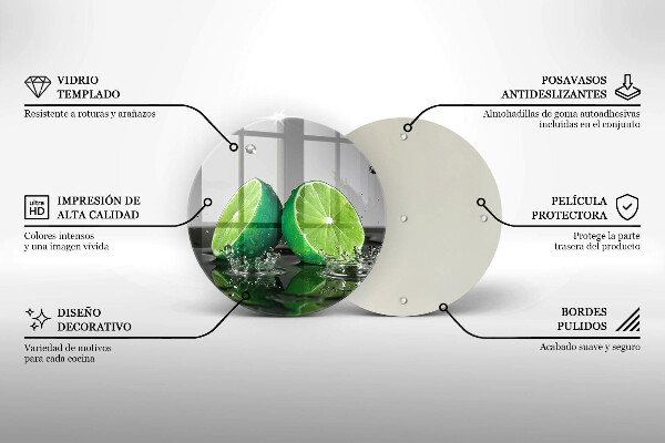 Protection plaque induction Citrons verts juteux et eau