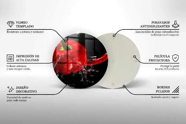 Protection plaque induction Poivrons rouges dans l'eau