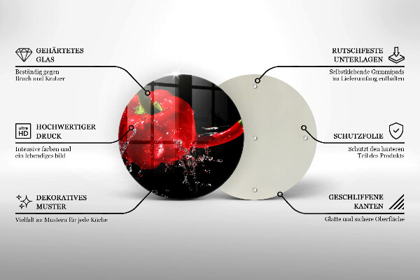 Protection plaque induction Poivrons rouges dans l'eau