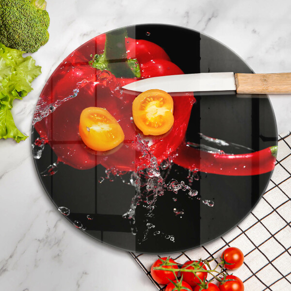 Protection plaque induction Poivrons rouges dans l'eau