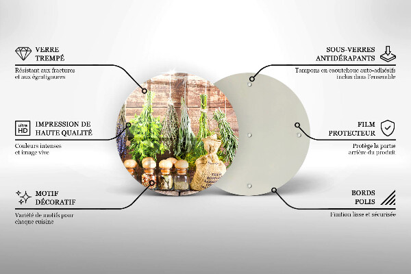 Protection plaque induction Herbes épices et bois