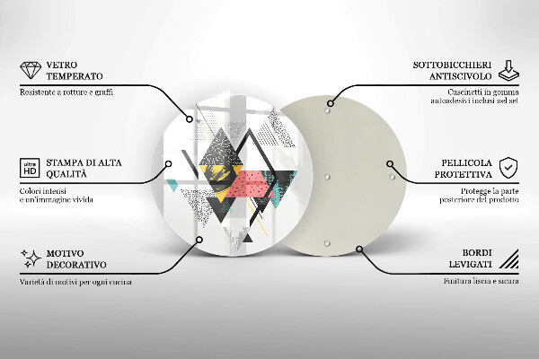 Protection plaque induction Triangles abstraits