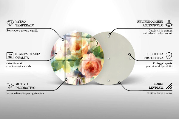 Protection plaque induction Fleurs peintes