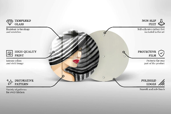 Protection plaque induction Femme au chapeau