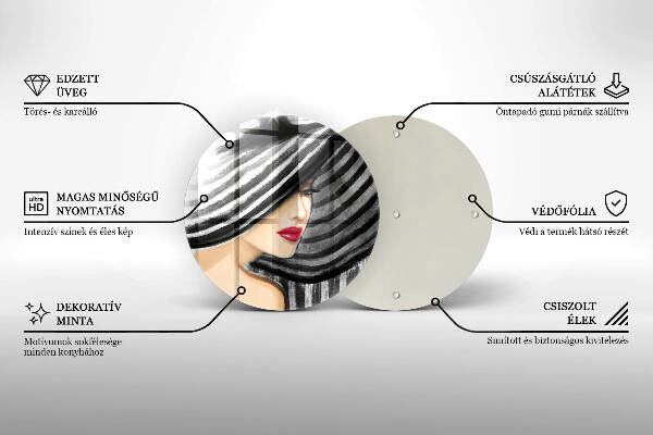 Protection plaque induction Femme au chapeau