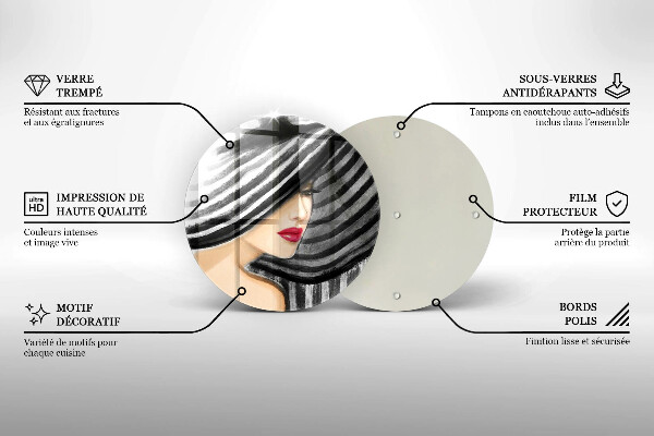 Protection plaque induction Femme au chapeau