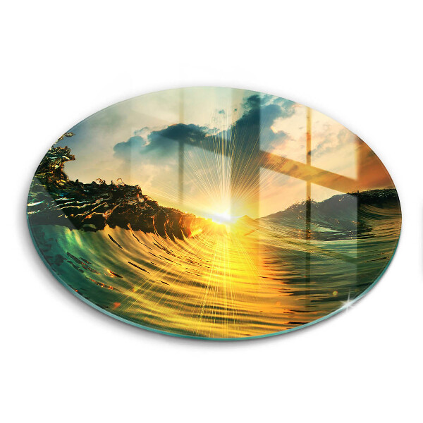 Protection plaque induction Vague et coucher de soleil
