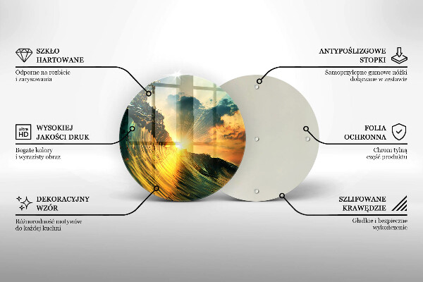 Protection plaque induction Vague et coucher de soleil