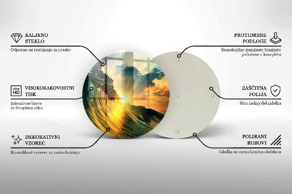 Protection plaque induction Vague et coucher de soleil