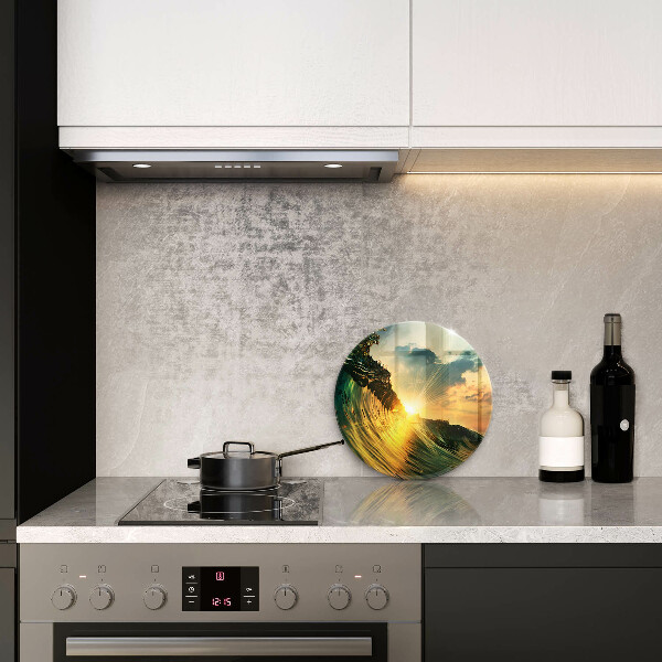 Protection plaque induction Vague et coucher de soleil