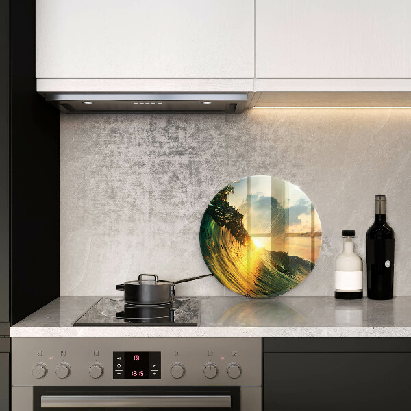 Protection plaque induction Vague et coucher de soleil