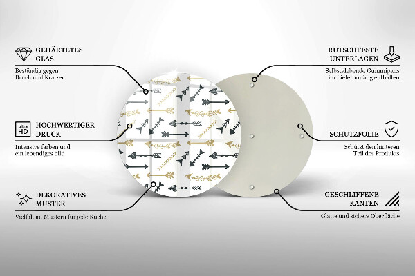 Protection plaque induction Modèle de flèches bohème