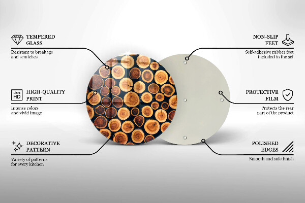 Protection plaque induction Des souches d'arbres en bois
