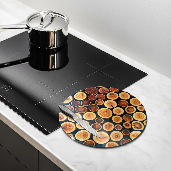 Protection plaque induction Des souches d'arbres en bois