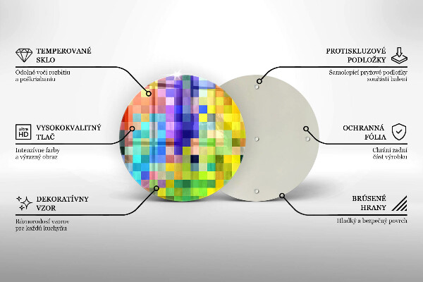 Protection plaque induction Carrés de pixels colorés