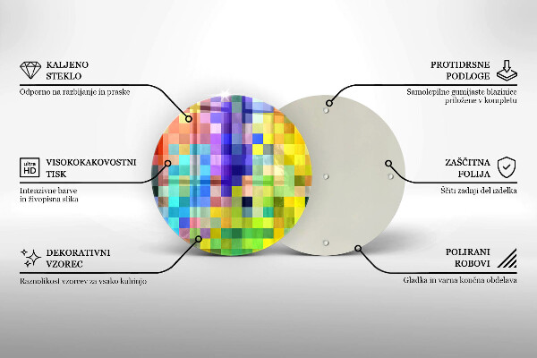 Protection plaque induction Carrés de pixels colorés