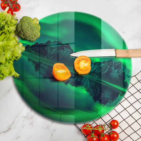 Protection plaque induction Paysage d'aurores boréales