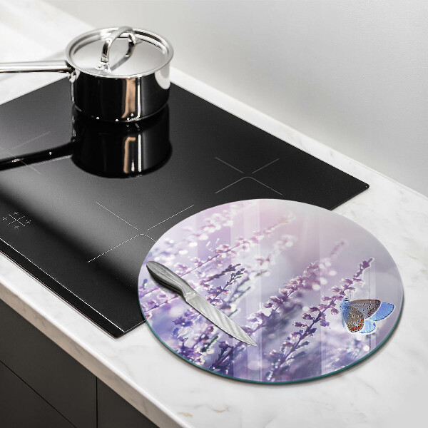 Protection plaque induction Fleurs sauvages et papillon