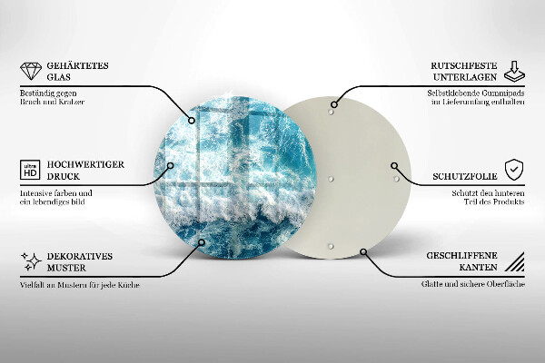 Protection plaque induction Vagues d'eau de mer