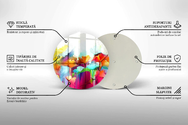 Protection plaque induction Fleurs peintes