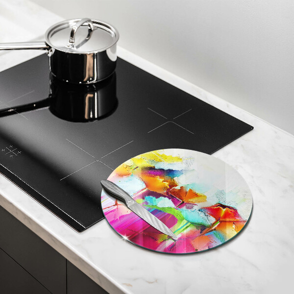 Protection plaque induction Fleurs peintes